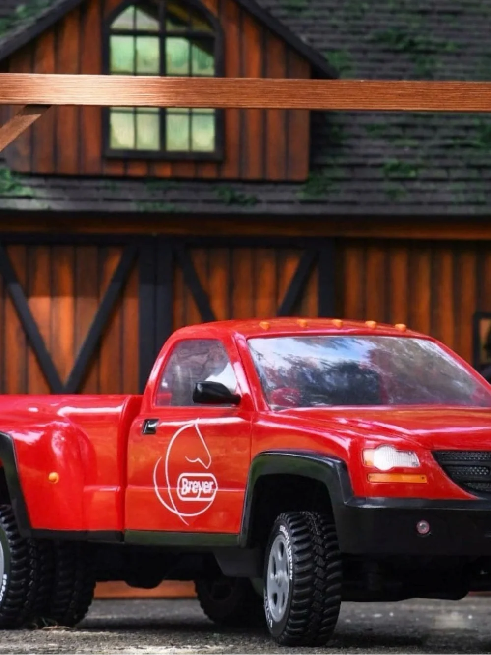 Breyer Red Pickup Truck with White Horse Trailer and Saddle